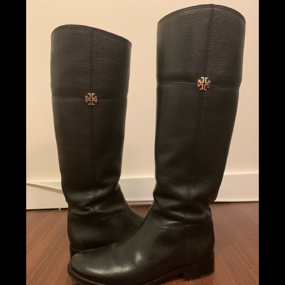 Tory Burch Shoes - Tory Burch Jolie Black Leather Riding Boots.Size 8